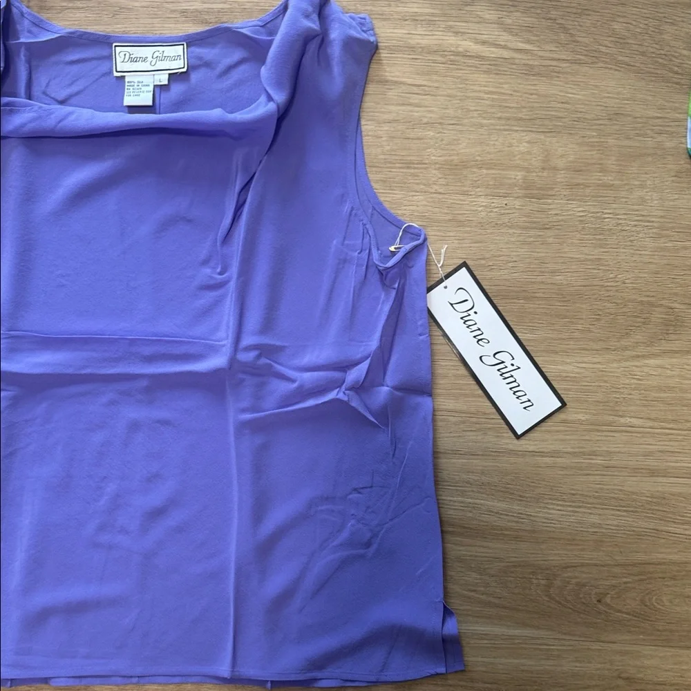 Vintage Diane Gilman Vibrant Purple Sleeveless Blouse - Picture 2 of 3